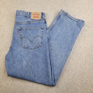 Vtg Levis 550 Jeans Men 38x32 Blue Light Wash Relaxed Fit Y2K Red Tab 2000